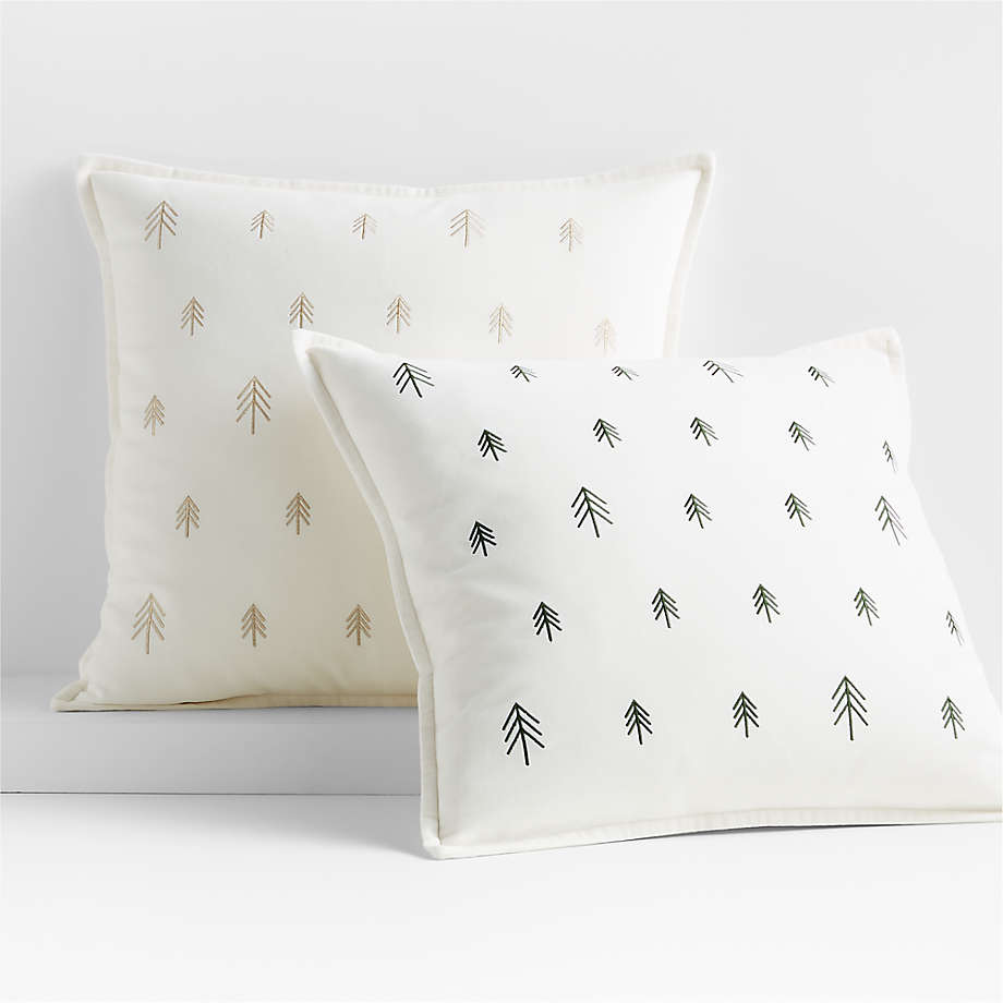 Shop silk Christmas pillow covers with white tree and gold star design –  Amore Beauté