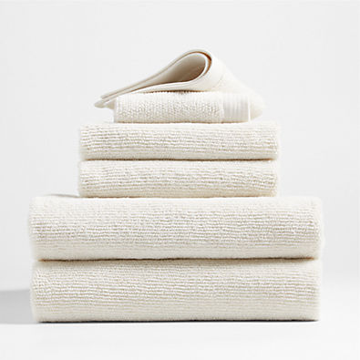 View Antimicrobial Organic Cotton Ivory Bath Towels, Set of 6 details