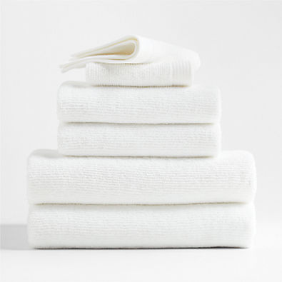 View Antimicrobial Organic Cotton Bright White Bath Towels, Set of 6 details