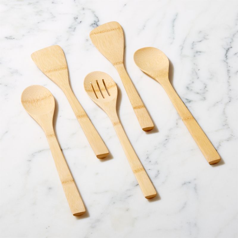 5-Piece Bamboo Utensil Set + Reviews | Crate & Barrel