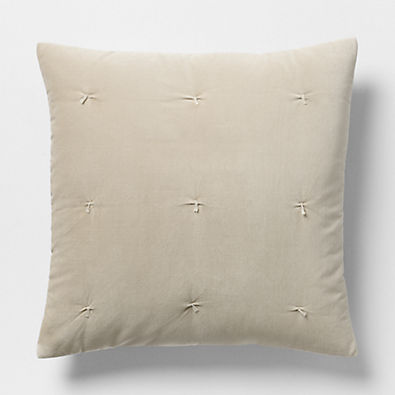 View Organic Cotton Linen Velvet Sand Beige Euro Bed Pillow Sham details