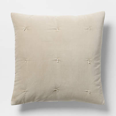 Organic Cotton Linen Velvet Sand Beige Euro Bed Pillow Sham