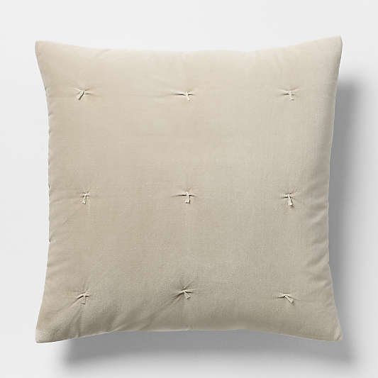 Organic Cotton Linen Velvet Sand Beige Euro Bed Pillow Sham