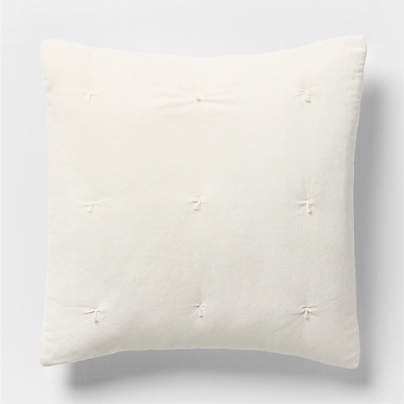 Organic Cotton Linen Velvet Arctic Ivory Euro Bed Pillow Sham