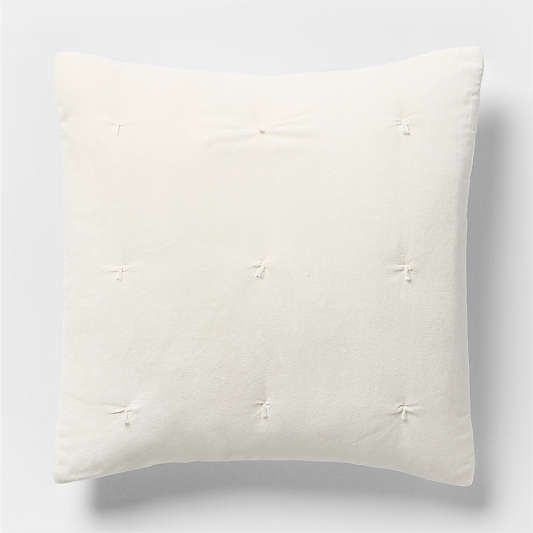 Organic Cotton Linen Velvet Arctic Ivory Euro Bed Pillow Sham