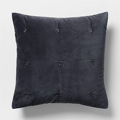 Organic Cotton Linen Velvet Midnight Navy Euro Bed Pillow Sham