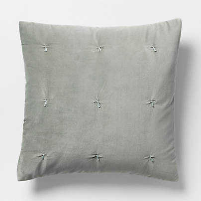 Organic Cotton Linen Velvet Shadow Sage Green Euro Bed Pillow Sham