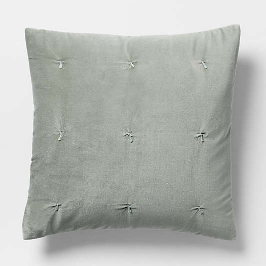 Organic Cotton Linen Velvet Shadow Sage Green Euro Bed Pillow Sham