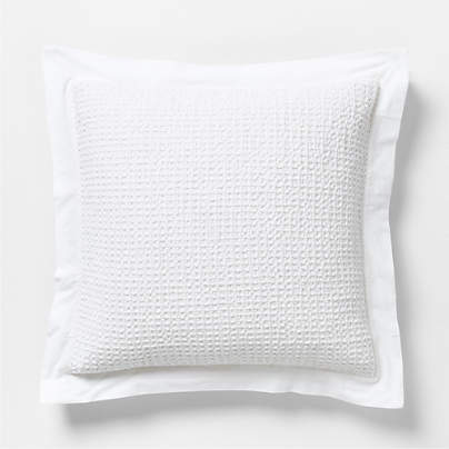 Organic Cotton Waffle Crisp White Euro Bed Pillow Sham