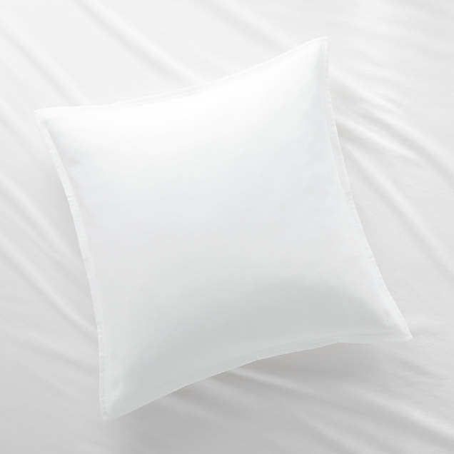 Organic Cotton White Textured Euro Sham + Reviews Crate & Barrel