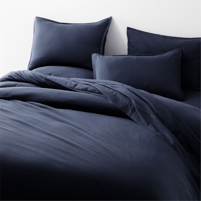 Organic Double Weave Indigo Blue King Sham - image 2 of 4