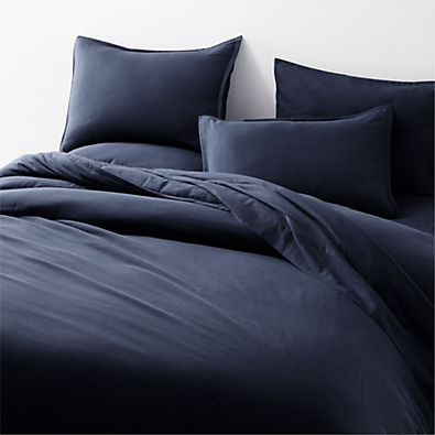 View Organic Double Weave Indigo Blue King Duvet details