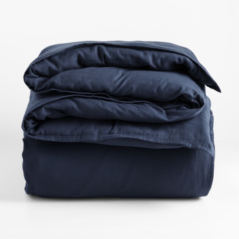 Organic Double Weave Indigo Blue King Duvet