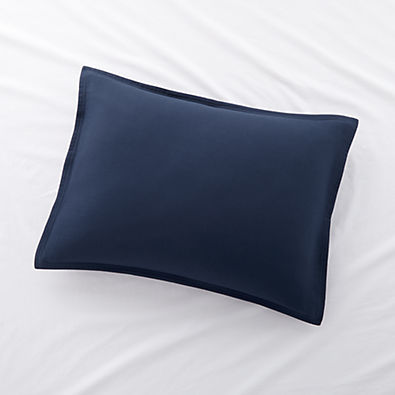 View Organic Double Weave Indigo Blue Standard Sham details