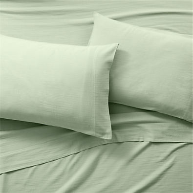 View Organic Double Weave Cotton Lily Pad Green King Sheet Set details