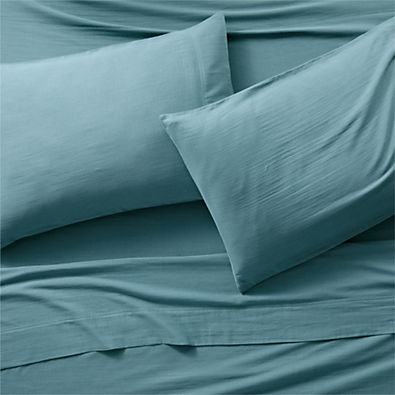 View Organic Double Weave Teal King Sheet Set details