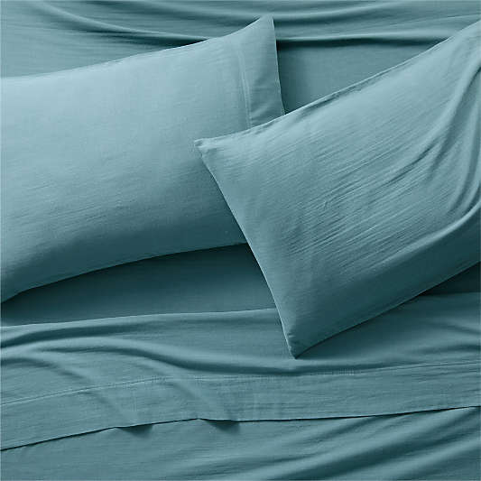 Organic Double Weave Teal King Sheet Set