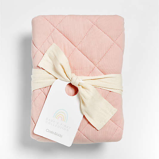 Comfy Tee Whisper Solid Pink 100% Organic Cotton Jersey Baby Changing Pad Cover