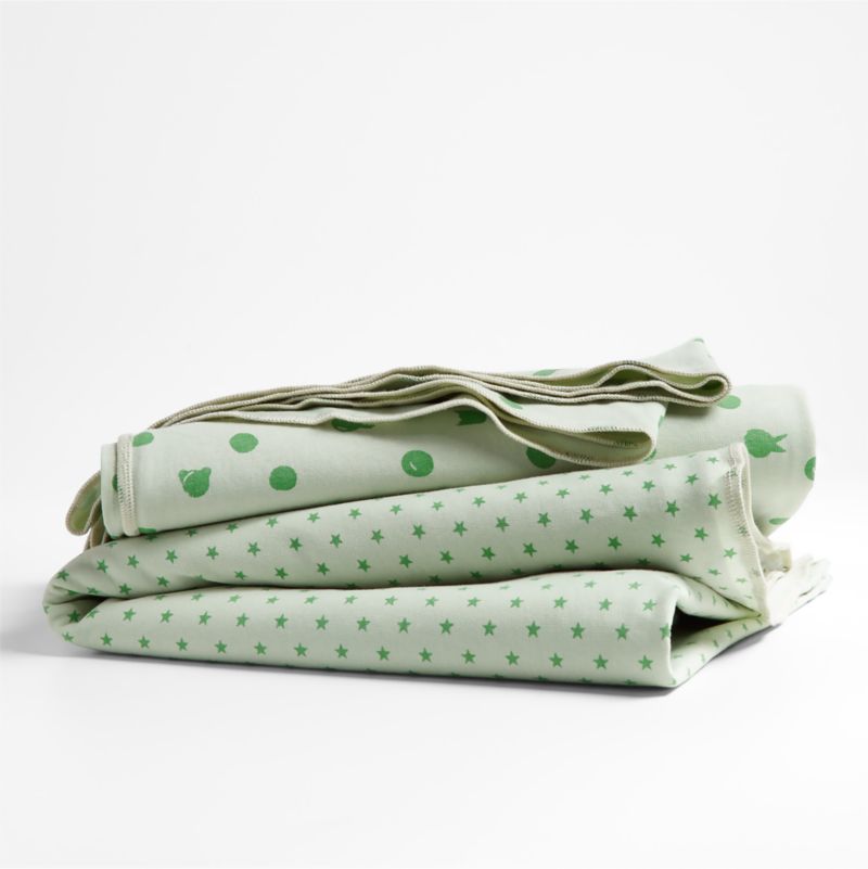 Baby's First s/2 green Organic Jersey Baby Swaddle Blankets - image 2 of 5