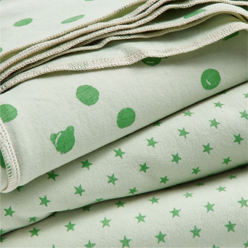 Baby's First s/2 green Organic Jersey Baby Swaddle Blankets - image 3 of 5