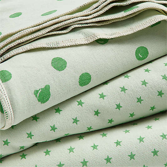 Baby's First s/2 green Organic Jersey Baby Swaddle Blankets