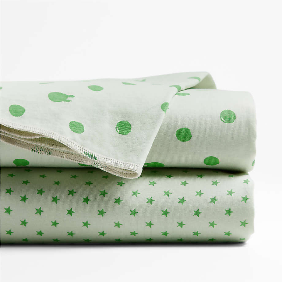 Modern Green Organic Heathered Jersey Baby Swaddle Blankets, Set of 5