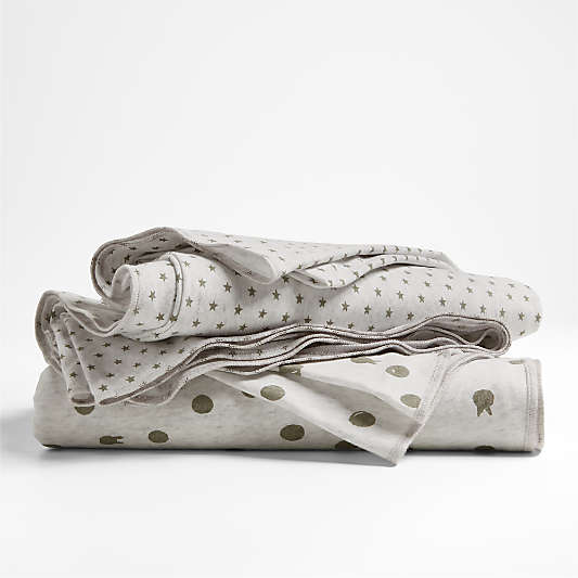 Baby's First Grey Organic Jersey Baby Swaddle Blankets, Set of 2