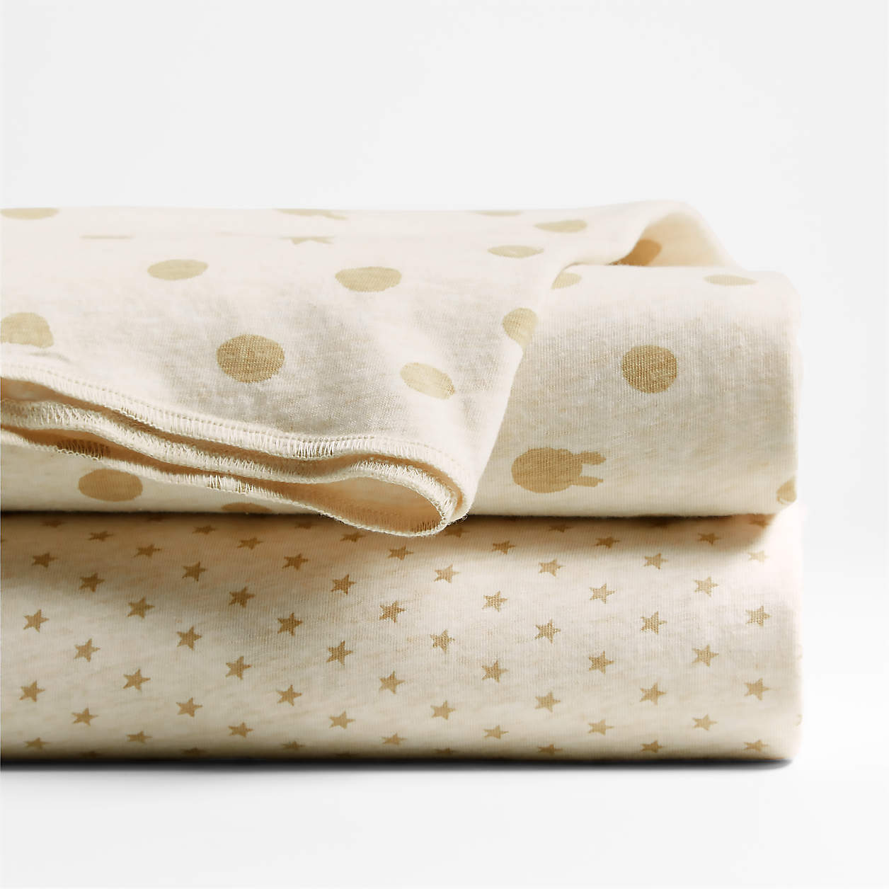 Modern Natural Organic Heathered Jersey Baby Swaddle Blankets, Set of 3
