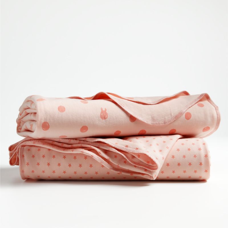 Baby's First s/2 pink Organic jersey Baby Swaddle Blankets - image 2 of 5