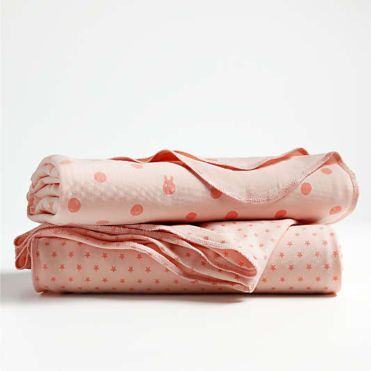 Baby's First s/2 pink Organic jersey Baby Swaddle Blankets