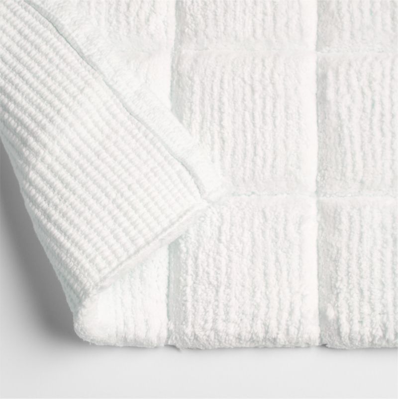 Organic Cotton Check Crisp White Bath Mat - image 1 of 2