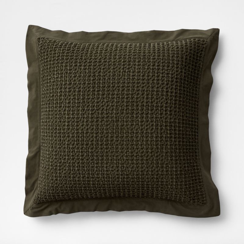 Organic Cotton Waffle Ficus Green Euro Bed Pillow Sham - image 2 of 4
