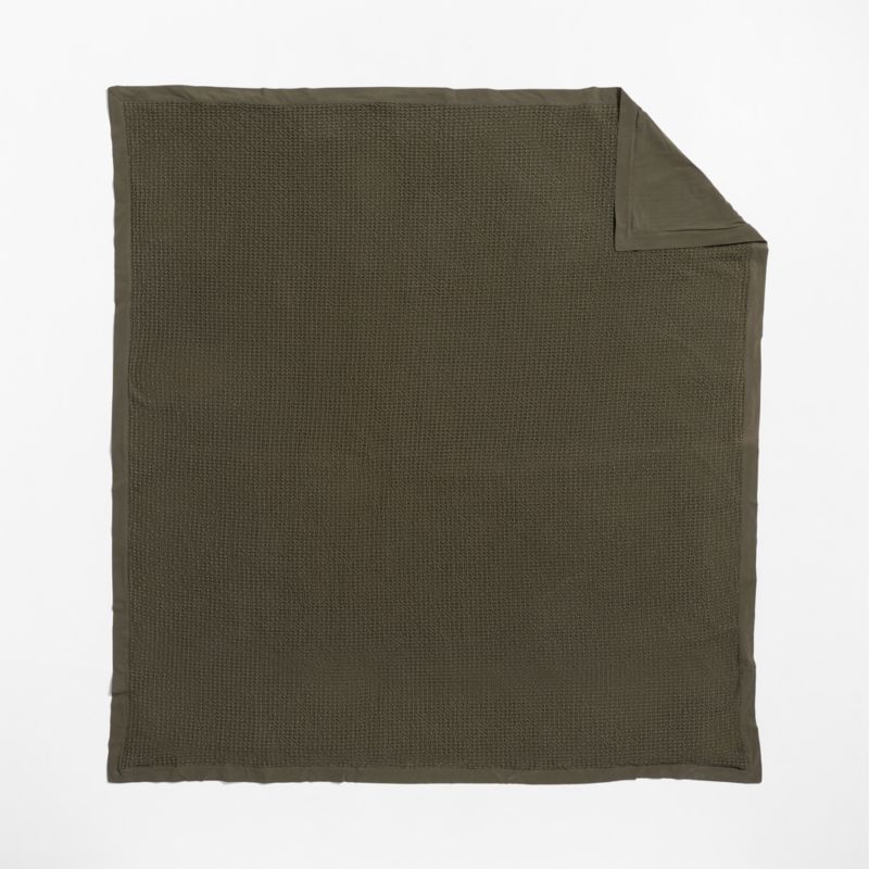 Organic Cotton Waffle Ficus Green Full/Queen Duvet Cover - image 3 of 6