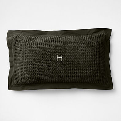 View Organic Cotton Waffle Ficus Green King Bed Pillow Sham details