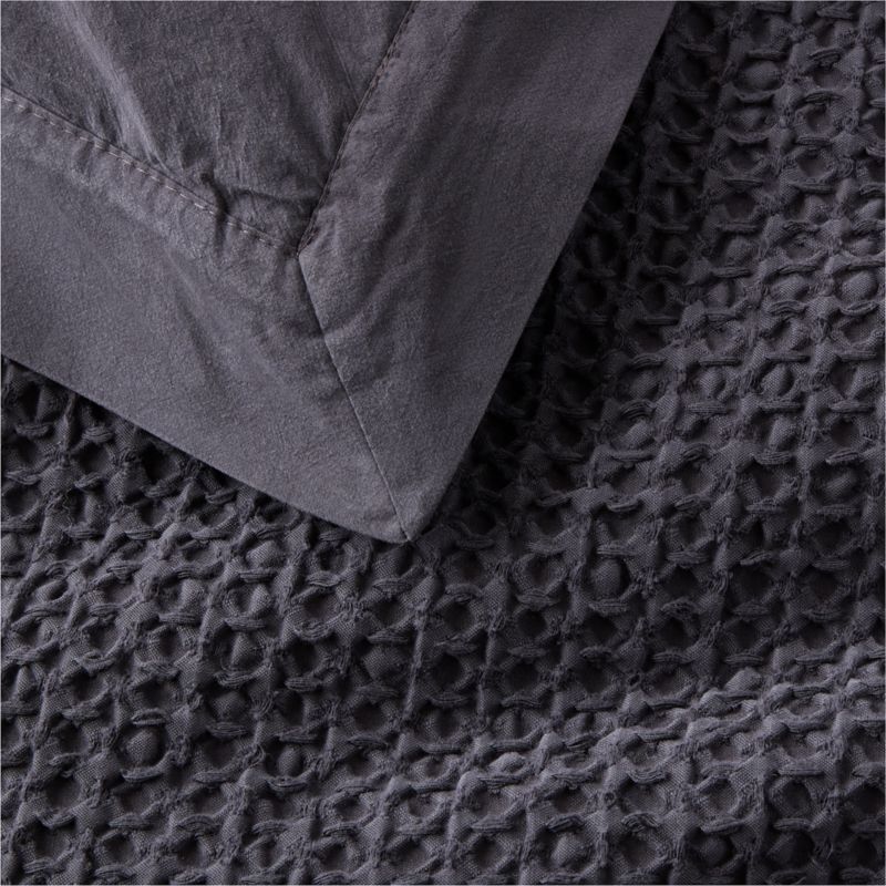 Organic Cotton Waffle Midnight Navy King Duvet Cover - image 1 of 6