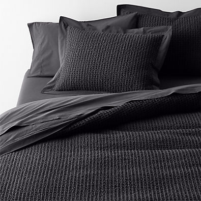View Organic Cotton Waffle Midnight Navy King Duvet Cover details