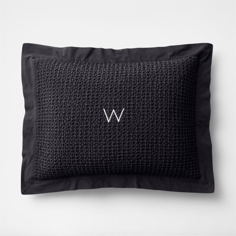 Organic Cotton Waffle Midnight Navy Blue Standard Bed Pillow Sham - image 2 of 4