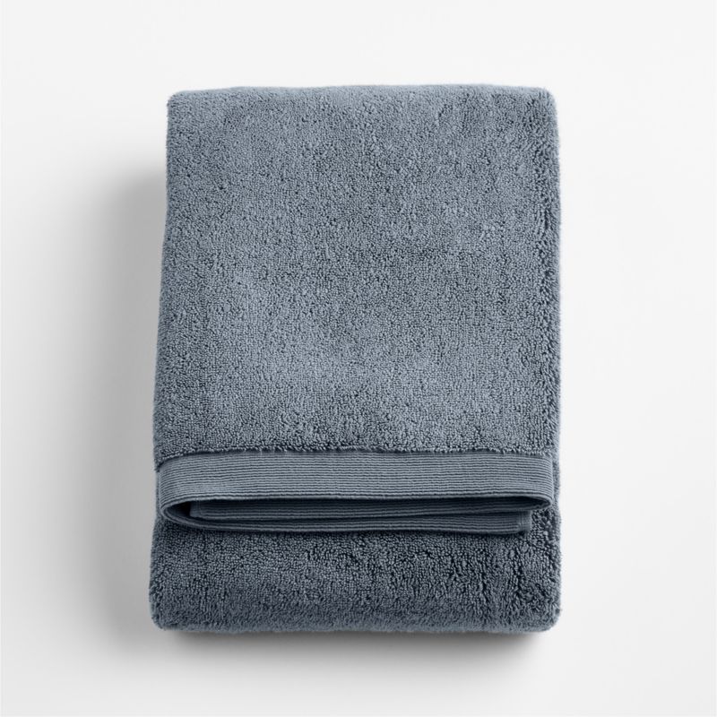 Organic Luxe Plush Turkish Cotton Evening Blue Bath Towel - image 5 of 6
