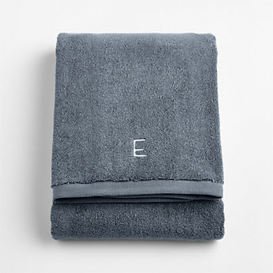 View Luxe Plush Organic Turkish Cotton Evening Blue Bath Sheet details