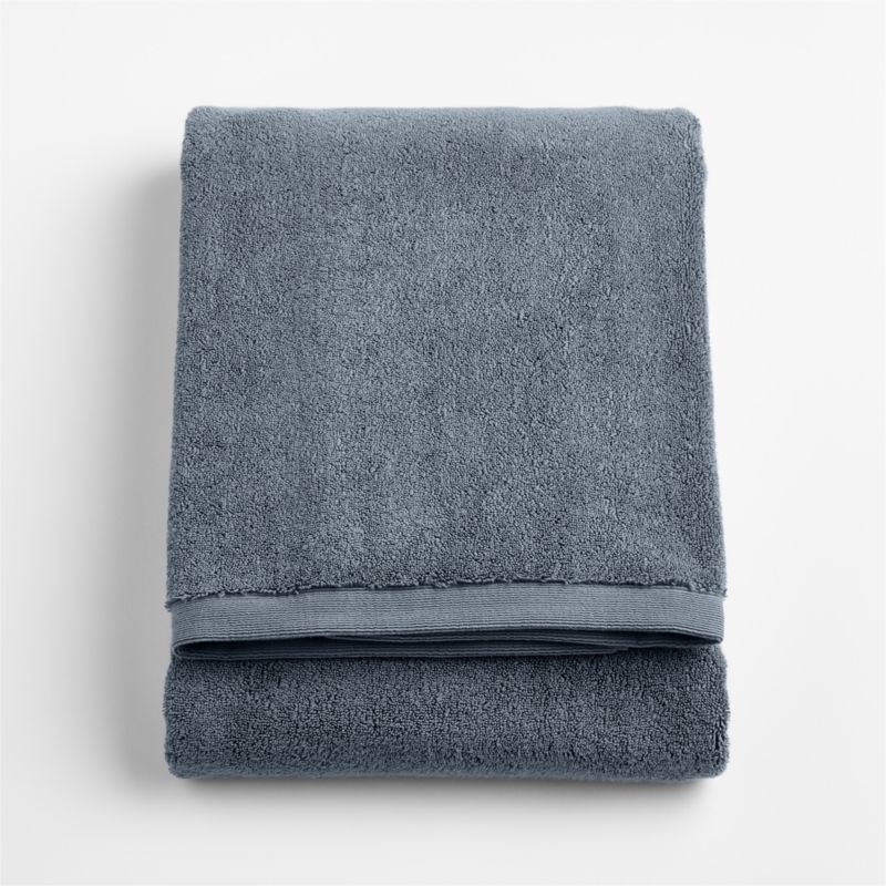 Organic Luxe Plush Turkish Cotton Evening Blue Bath Sheet - image 5 of 6