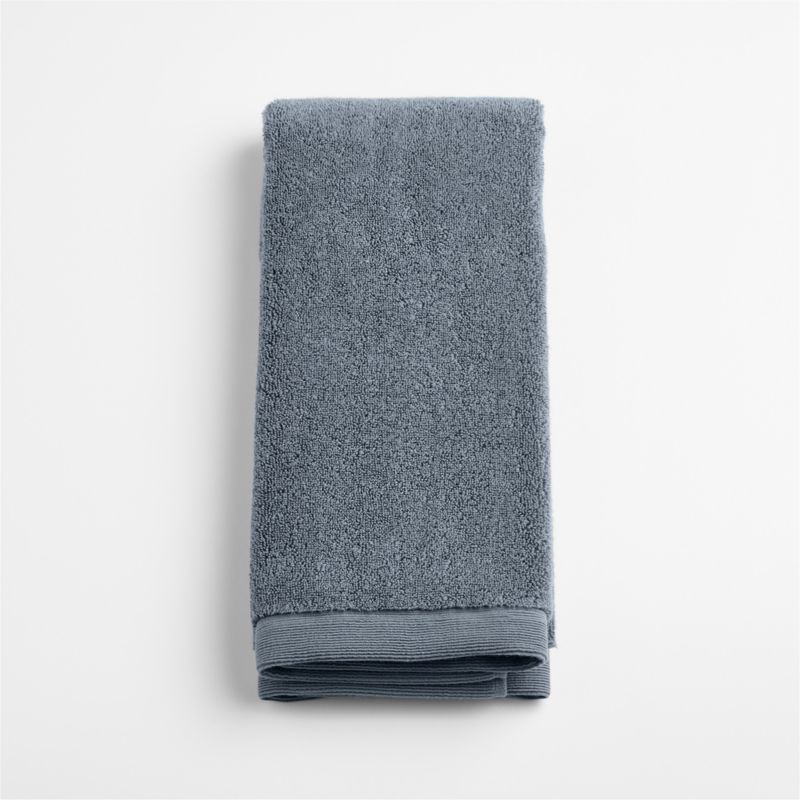Organic Luxe Plush Turkish Cotton Evening Blue Hand Towel - image 5 of 6