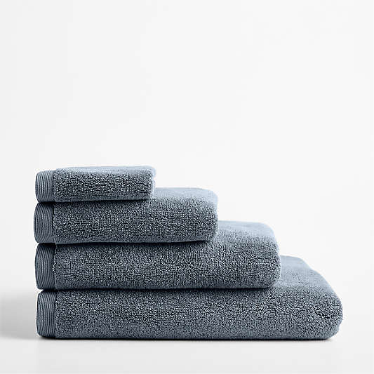 Luxe Plush Organic Turkish Cotton Evening Blue Bath Towels