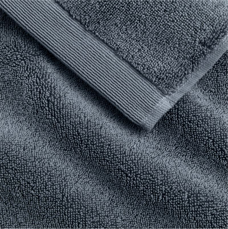Organic Luxe Plush Turkish Cotton Evening Blue Washcloth - image 2 of 6