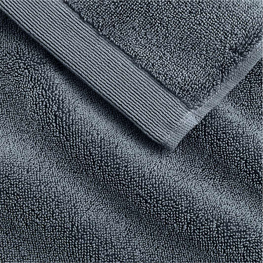 Organic Luxe Plush Turkish Cotton Evening Blue Bath Towels