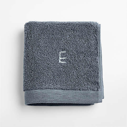 Organic Luxe Plush Turkish Cotton Evening Blue Washcloth