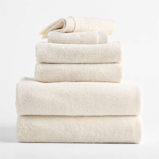 Organic Luxe Plush Turkish Cotton Ivory Bath Towel Sets