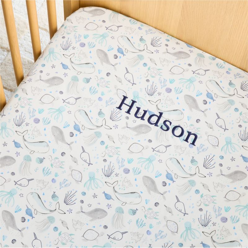 Stay Cool Sea 100% Organic Cotton Baby Crib Fitted Sheet - image 1 of 5