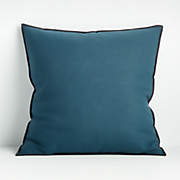 Teal Blue Geometric Throw Pillow Cover, Large, Quilted