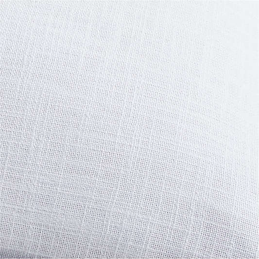 White 23" Merrow Stitch Organic Cotton Pillow with Feather Insert