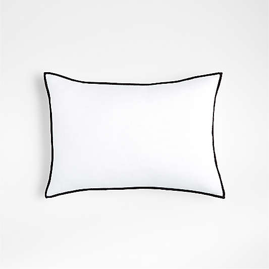 Black and White 22"x15" Merrow Stitch Cotton Throw Pillow Cover